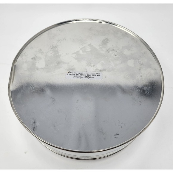 Vintage Metzke Cookie Tin w 3D Pewter Christmas Tree & Ornaments on Lid 8.25" - Picture 13 of 14